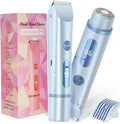 Bikini Trimmer for Women 2in1 High Power Epilators Hair Removal Waterproof Electric Razors Women's Electric Razor Pubic Hair Trimmer Shaver for Women for Ladies Pubic, Face, Underarms, Legs (Blue)
