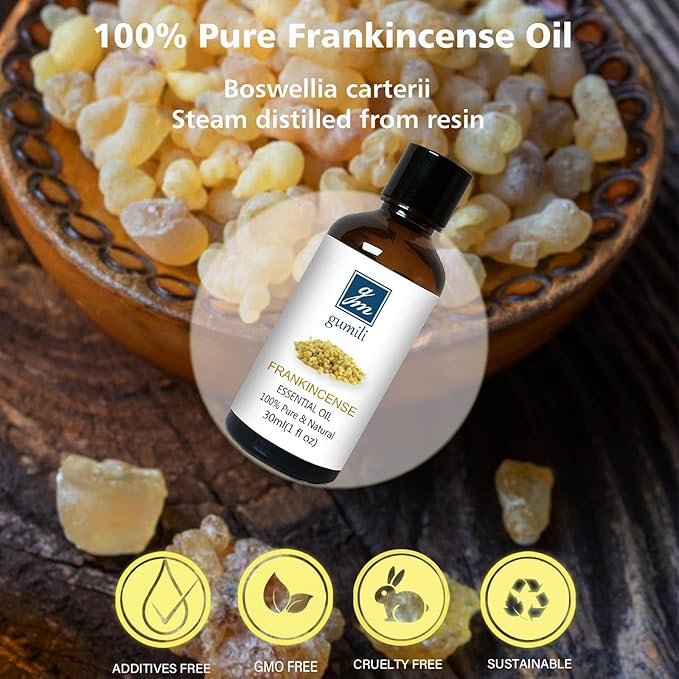 Frankincense and Myrrh Essential Oil Combo Set (2 Pack), 100% Pure Undiluted Essential Oils for Aromatherapy, Massage, Meditation & Skincare