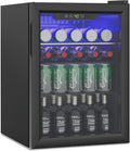 95 Can Freestanding Beverage Refrigerator, 2.6 Cu. Ft Drink Fridge with Clear View Door, Adjustable Shelves & Temperature Control, Quiet Compressor Small Refrigerator for Soda, Beer or Wine