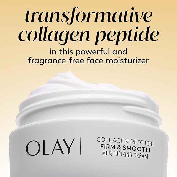Olay Regenerist Radiance Collagen Peptide Face Moisturizer: Firm & Smooth Cream - Fragrance-Free,Hydrating,Firming,Anti-Aging & Anti-Wrinkle - 2 Oz,(Pack of 2)