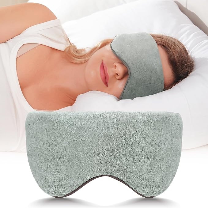 Mr. Sandman Weighted Eye Mask for Sleeping, Blackout Sleep Mask, Reversible Cool & Cozy Compress for Dry Eyes, Headache Migraine Relief, Eye Cover for Travel, Gifts for Women & Men, 0.5 lb, Grey