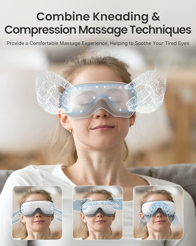 RENPHO Eye Massager with Heat, Mothers Day Birthday Gifts for Mom Women Men Her, FSA Eligible HSA Eye Mask App Control for Migraine,Sleep Mask for Dry Eyes Relax for Men Dad Eyeris 1