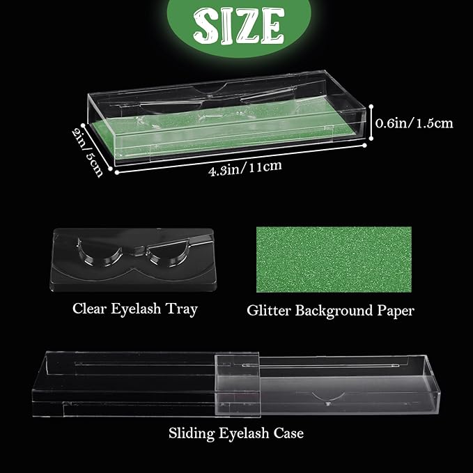 30 Pack Empty Lash Boxes, False Eyelash Packaging Customizable Lash Cases Bulk Eyelash Storage,Lash Box Packaging Eyelash Storage Containers,Premium Lash Display False Eyelash Protection (Green)