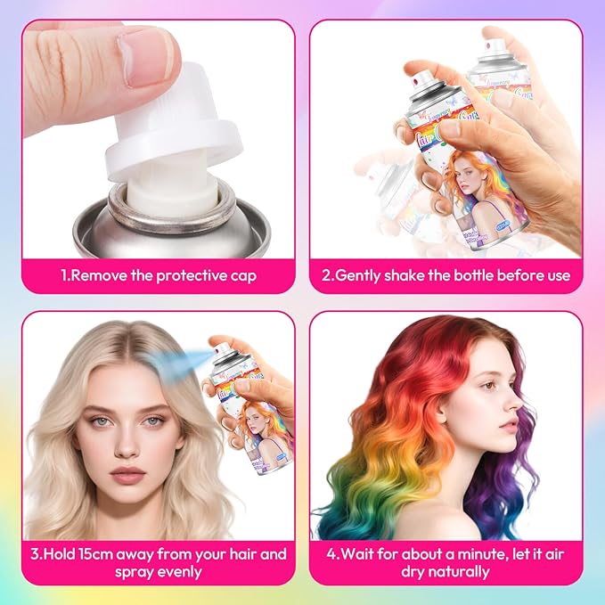 Green Temporary Hair Color Spray for Girls & Women- Washable Root Touch Up Hair Dye, Non-Sticky Hair Wax for St. Patrick's Day,Parties (120ML, Green)