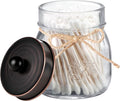 SheeChung Small Mason Jar, Glass Qtip Holder, Apothecary Jars with Lids, Bathroom Organizers and Storage, Bathroom Canister for Q-tips, Floss, Balls, Cotton Swabs, Farmhouse Decor-Oil Rubbed Bronze