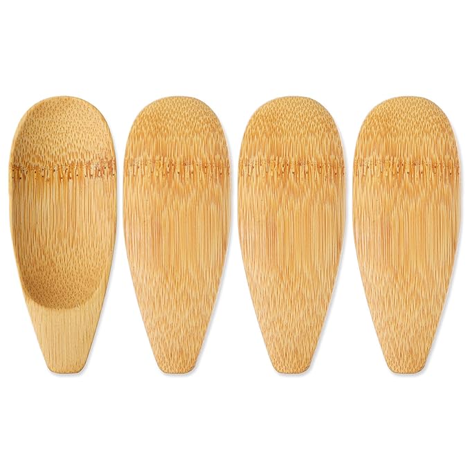 4Pcs Cream Applicators,Shimmeroo Multi-functional Bamboo Lotion Applicator Cosmetic Spoon Applicator for Deodorant Cream Ointment,3.94x1.57inch
