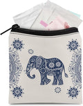 Boho Print Women Period Bag Storage Pouch Artsy Graphic Sanitary Napkin Bags with Zipper Portable Menstrual Bag for Sleepovers Travel