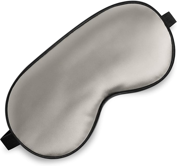 Sleep Mask, Silk Eye Mask for Sleeping with Adjustable Strap, Blindfold Eyeshade for Men & Women, Comfortable & Soft Eye Cover Eyeshade for Night Sleep (Gray)