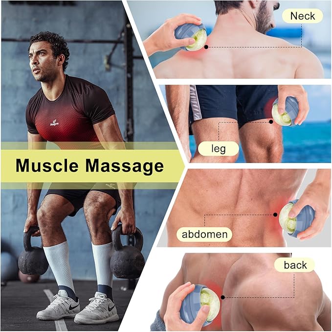 ideayard Massage Stone Jade Ball for Full Body Massage Lacrosse Ball Massager, Back Massage Tool, Self Massage Ball for Sore Muscle