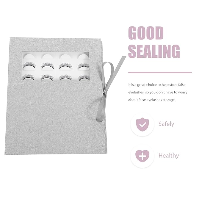 Artificial Eyelash Storage Box with Window 16-pair Silver Lash Organizer Case for False Eyelashes Packaging and Travel