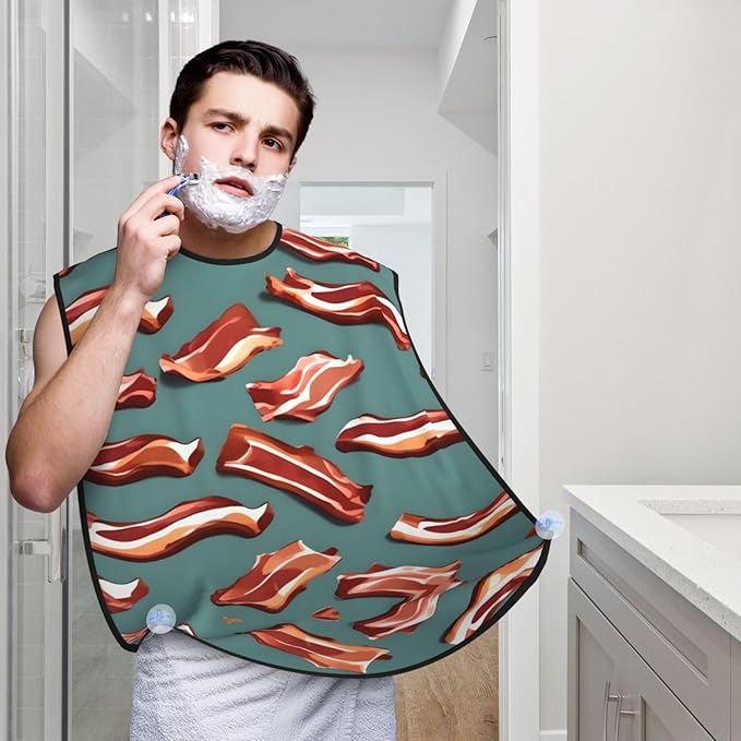 Magic Mushrooms Print Beard Bib Shaving Apron, Beard Hair Trimming Cape Gift For Dad