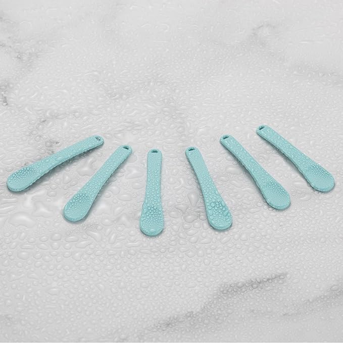 Tekson 6 Pieces Metal Cosmetic Skincare Spatula, Mini Mask facial Reusable Scoop, Makeup Beauty Spoons for Cream, Lotions, Moisturizers(Green)