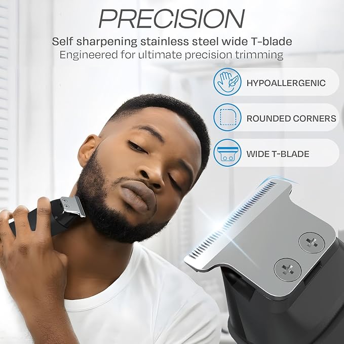 HUMMINGBIRD MK1 Compact Trimmer – Portable Electric Beard & Body Hair Trimmer for Men, Cordless USB-C Rechargeable, Face & Body Groomer, Travel Shaver, Travel Pouch, Great Gifts for Men, Dad, Husband