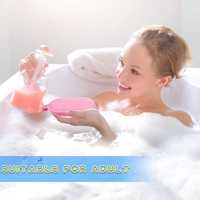 Tatuo 4 Pieces Baby Bath Sponge Cotton Baby Sponge Toddler Soft and Absorbent Loofah for Kids Babies Men Women(Red, Purple, Green, Orange)