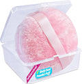 4" Large Powder Puff, Soft Fluffy Dusting Powder Puff for Body with Case, Even Application, Washable, Travel Size, Pink