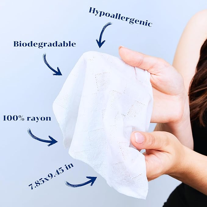 100 Compressed Towels Tablets - Biodegradable & Hypoallergenic - Face Towel - Travel & Makeup Remover Wipes - Hiking & Camping