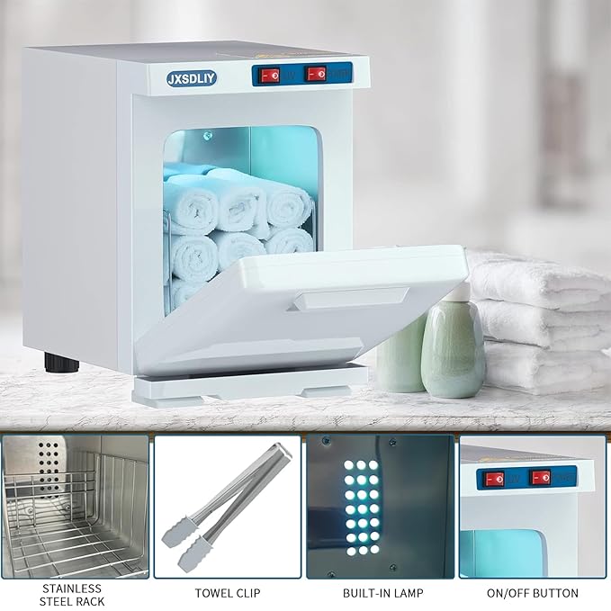 Small Hot Towel Warmer for Spa Home Salon Esthetician 2-in-1 5L Mini Personal Hot Towel Cabinet Towel Warmers Spa, Fast Heating Towel Heater Towel Steamer for Facials…