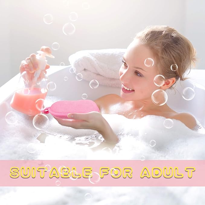 Tatuo 4 Pieces Baby Bath Sponge Cotton Baby Sponge Toddler Soft and Absorbent Loofah for Kids Babies Men Women (Red, Purple)