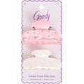Goody SlideProof Large Claw Clips, Stylish, Secure Grip Hair Clips, Styling Accessories for All Occasions and All Hair Types, Gifts for Women & Girls, Pink Bow and White Marble, 2 Ct