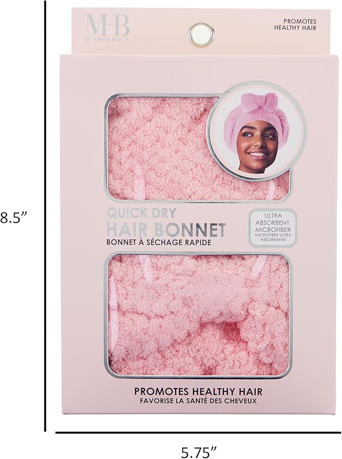 EXPRESSIONS Quick Dry Hair Bonnet – Ultra Absorbent Microfiber Drying Cap for All Hair Types, Soft & Lightweight Towel Bonnet for Fast Drying, Frizz Control & Healthy Hair Care