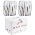 PANA 200pcs Cosmetic Make Up Disposable Plastic 2.5" Spatulas Skin Care Facial Cream Mask Spatula (WHITE-200 Pieces in a Box)