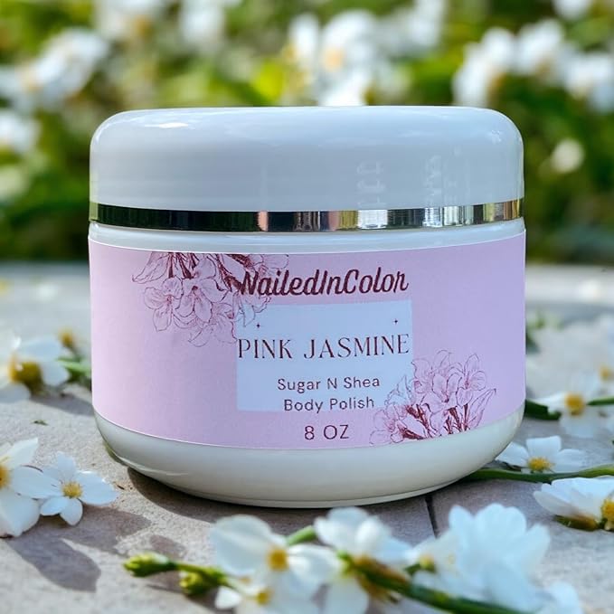 Pink Jasmine- Sugar N Shea Body Polish-Women's Skin Care-Scented Shower Scrub-Ladie's Sugar Scrub-Exfoliant-Moisturizer
