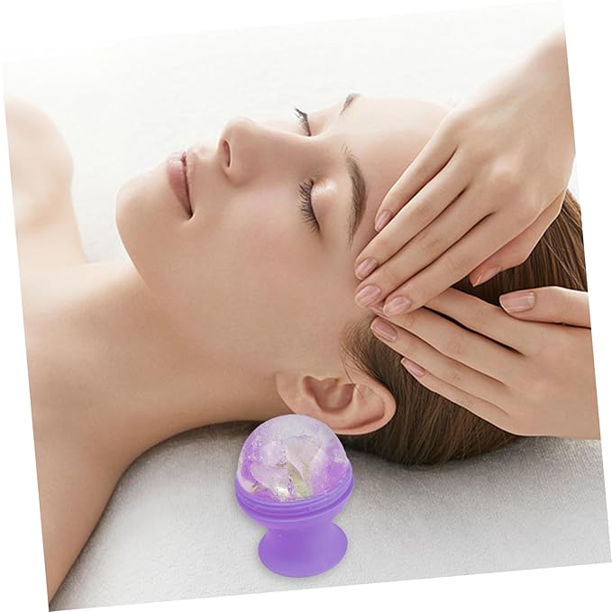 NOLITOY Ice Facial Roller Reusable Silicone Skin Mold for Puffiness Relief and Skin Repair for Face Care and Easy to Use Purple