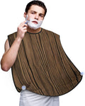 Wood Grain Print Beard Bib Apron For Men, Beard Hair Catcher For Men Shaving Trimming,Beard Cape Cloth, Black