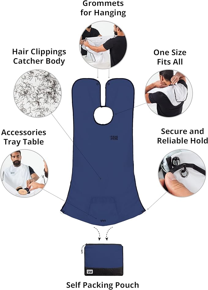 BEARD KING Beard Bib Apron - As Seen on Shark Tank – Gifts for Him, Stocking Stuffers for Men, Mens Gift