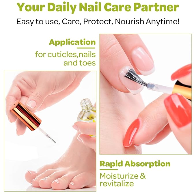 JIASHENG Cuticle Oil, Scented Cuticle Nail Oil Infused with Real Flowers, Hydrates, Moisturizes, Strengthens, Repairs, Revitalizing Cuticle Oils for Nails Damage Dry Cuticle, Vanilla, 15ml