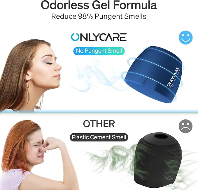 ONLYCARE Migraine Relief Cap, Soothing Migraine Mask, Upgraded Odorless Gel Ice Head Wrap, Hot and Cold Therapy, Headache Ice Pack for Tension, Stress, Hangover (Blue)