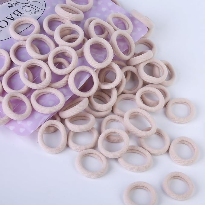 200PCS Blonde Kids Hair Ties for Toddler Girls, Mini Girl Hair Ties Bands No Damage, Soft Baby Ponytail Holders Elastics No Pull, 1 Inch in Diameter, by BAOLI