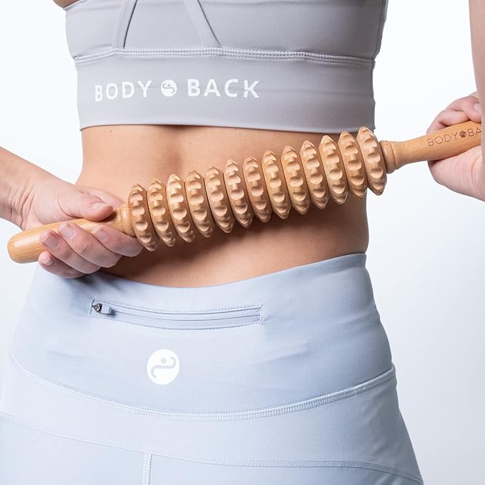 Body Back Wood Therapy Roller for Maderoterapia, Lymphatic Drainage, Cellulite Massage, and Massage Rolling, Natural Muscle Massage Stick Tool for Massage and Relaxation
