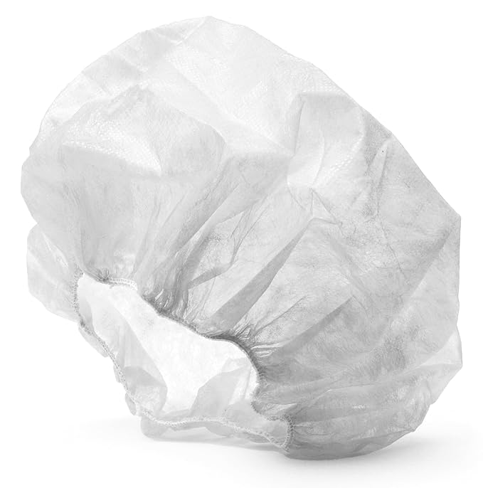 21" Disposable Bouffant Caps | Pack of 100, White | Hairnets, Non-Woven, Non-Pleated Head Hair Covers |For Medical, Labs, Nurse, Tattoo, Food Service, Hospital, Cooking - Size 21" White