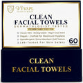 VÊVAPL® - VEVAPL Clean Facial Towels XL – 60 Towels | 100% Viscose, Disposable Face Towel, Dermatologist Tested, Ultra Soft, Ultra Thick 90GSM for Skincare, Makeup Removal & Daily Cleansing