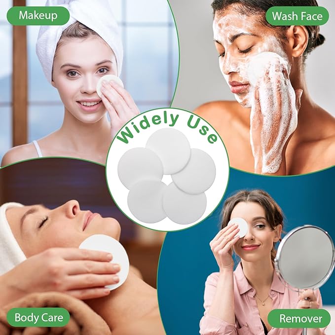 240+1 Pack White Compressed Facial Sponges, Luxiv Round Compress Face Cleaning Sponge for Estheticians Face Sponge Soft Compressed Makeup Sponges with Travel case (3.1", Count, 360)