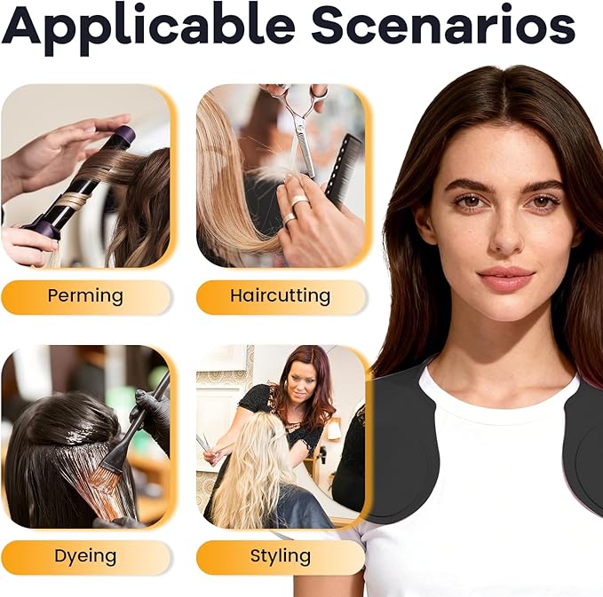 Wokyo Silicone Hair Cutting Collar, Non-slip Hair Cutting Mat Haircut Cape Catcher Neck Wrap Guard Neck Fitting Accessories