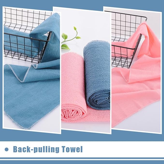 2pcs Back Scrubber Straps Exfoliating Rubbing Towels with Coarse Texture for Shower Use, Sturdy Dual-Sided Bath Towels for Men and Women, Home and Travel Bath Accessories