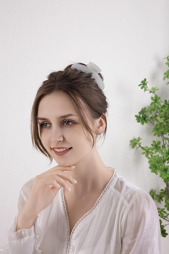 Durable Acetate Hair Clips - 4-Inch Pearl white Claw Clips for Fine and Thick Hair (Pearl white)