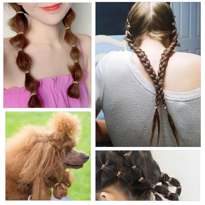 Brown Elastics Hair Bands 1500pcs Mini Rubber Hairband Soften 18mm Ponytail Holders Hairiness Ties No Damaged Accessories for Women Braids