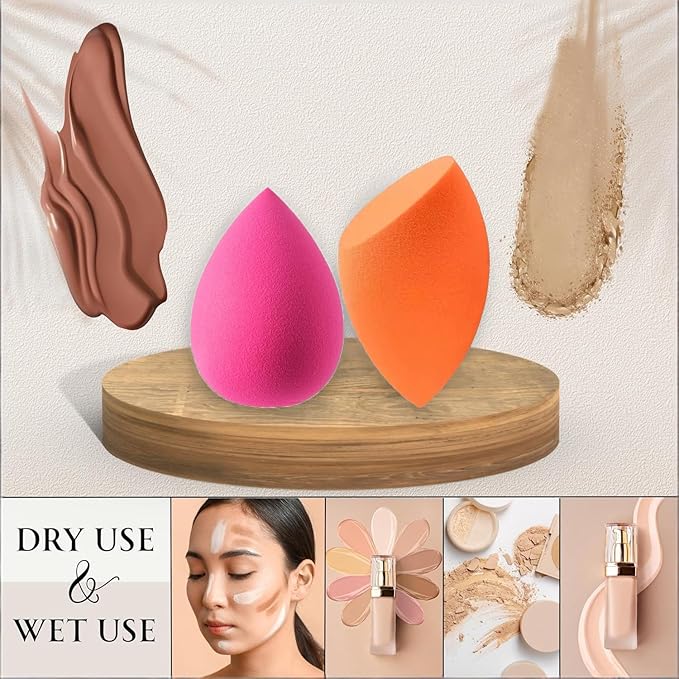 Eatra Large 2 in 1 Makeup Sponge Holder,Travel Make Up Sponges Organizer,Silicone Quick Drying Make Up Sponge Case, With Bonus Blender Sponges,Suitable for Business or Travel (White)