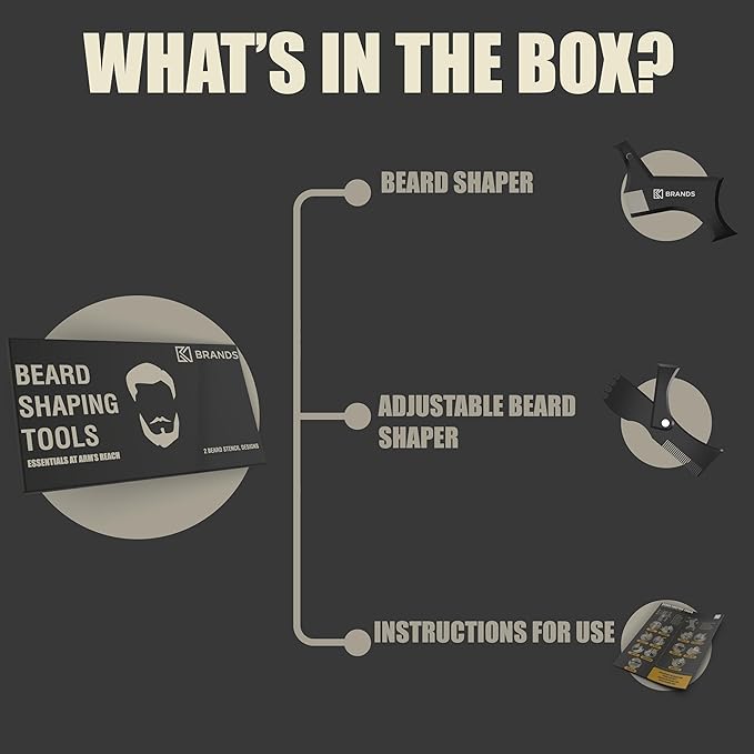 Beard Shaper Kit - Premium Lineup and Guide Tool for Precise Beard Shaping & Styling - With Beard Pencil