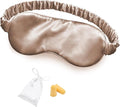 Silk Sleep Mask Eye Mask Blindfold with Double Layer Silk Filling and Elastic Strap for Full Night's Sleep, Travel and Nap, Soft Eye Cover Eyeshade with Luxury Bag and Ear Plugs by OLESILK (Camel)