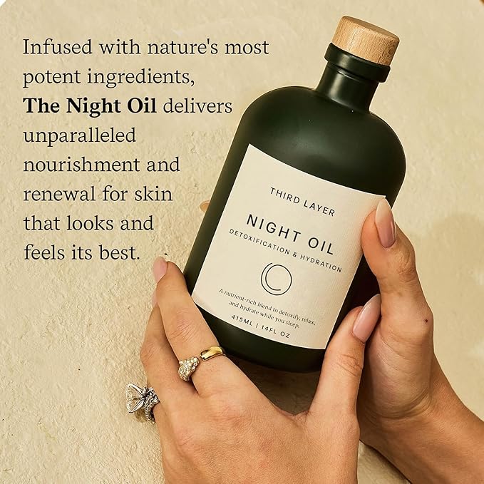 Castor Oil Body Oil – 100% Organic, Cold-Pressed, Hexane-Free with Magnesium & Frankincense for Skin Hydration & Evening Self-Care, Night Oil (14 fl oz)