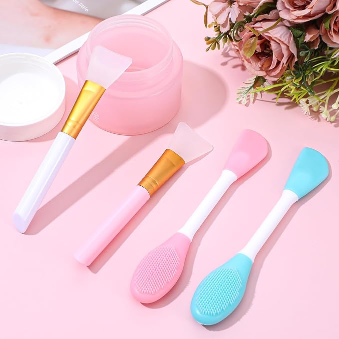 4 Pcs Face Mask Applicators, Silicone Face Mask Brush, Reusable Face-Mask Applicator Tool, Facial Brushes Applicator for Apply Skincare Lotion, Gel, Cream, Cosmetic Foundation