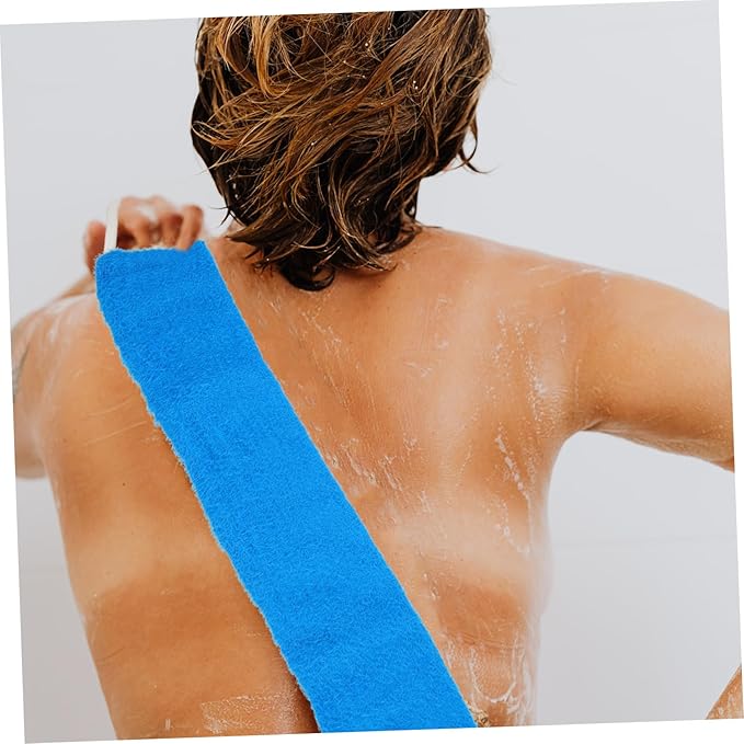 Double-Sided Bath Scrubber Strap for Men and Women Exfoliating Back Scrub Towel with Massage Texture 27.16In Long Body Scrub Belt for Shower and Spa