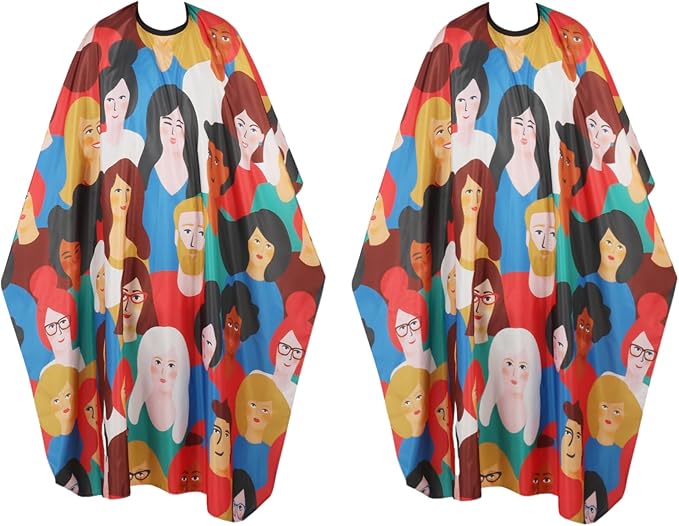 Professional Hair Cutting Cape(2 Pack), Salon Barber Cape with Adjustable Snap Closure