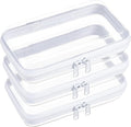 3-Pack Small Clear Hard Shell Zipper Pouches, Clear Zipper Bags, Hard Case Pouches for Purse & Diaper Bag Organizer,and Travel Essentials（3S）