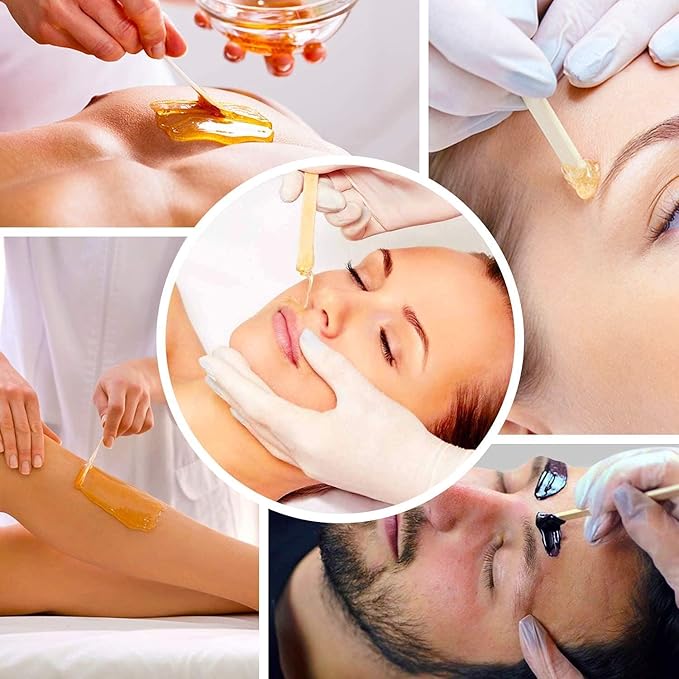 Mibly 600 Pcs Wooden Wax Sticks - Eyebrow, Lip, Nose Small Waxing Applicator Sticks for Hair Removal and Smooth Skin - Spa and Home Usage