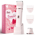 Bikini Trimmer for Women - Painless Electric Razors for Silk Skin,Cordless Body Shaver for Trip,Replaceable Lady Facial Razor, IPX7 Waterproof&Easy Cleaning, Ceramic Blade, Gifts for Women